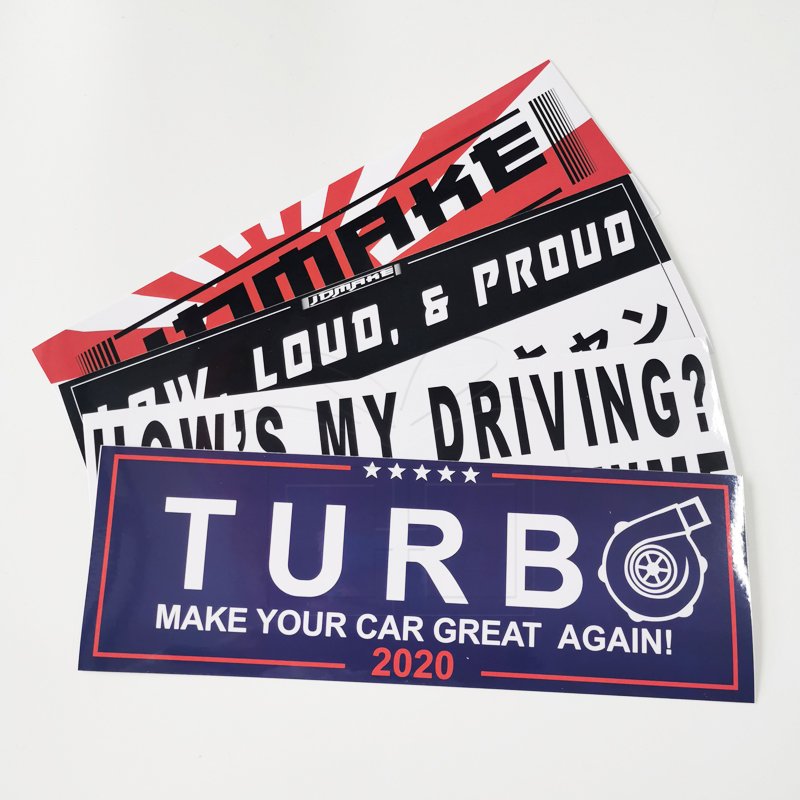 Custom Printing Weatherproof Die Cut Bumper Stickers Vehicle Vinyl Advertising Logo Car Bumper Stickers For Car