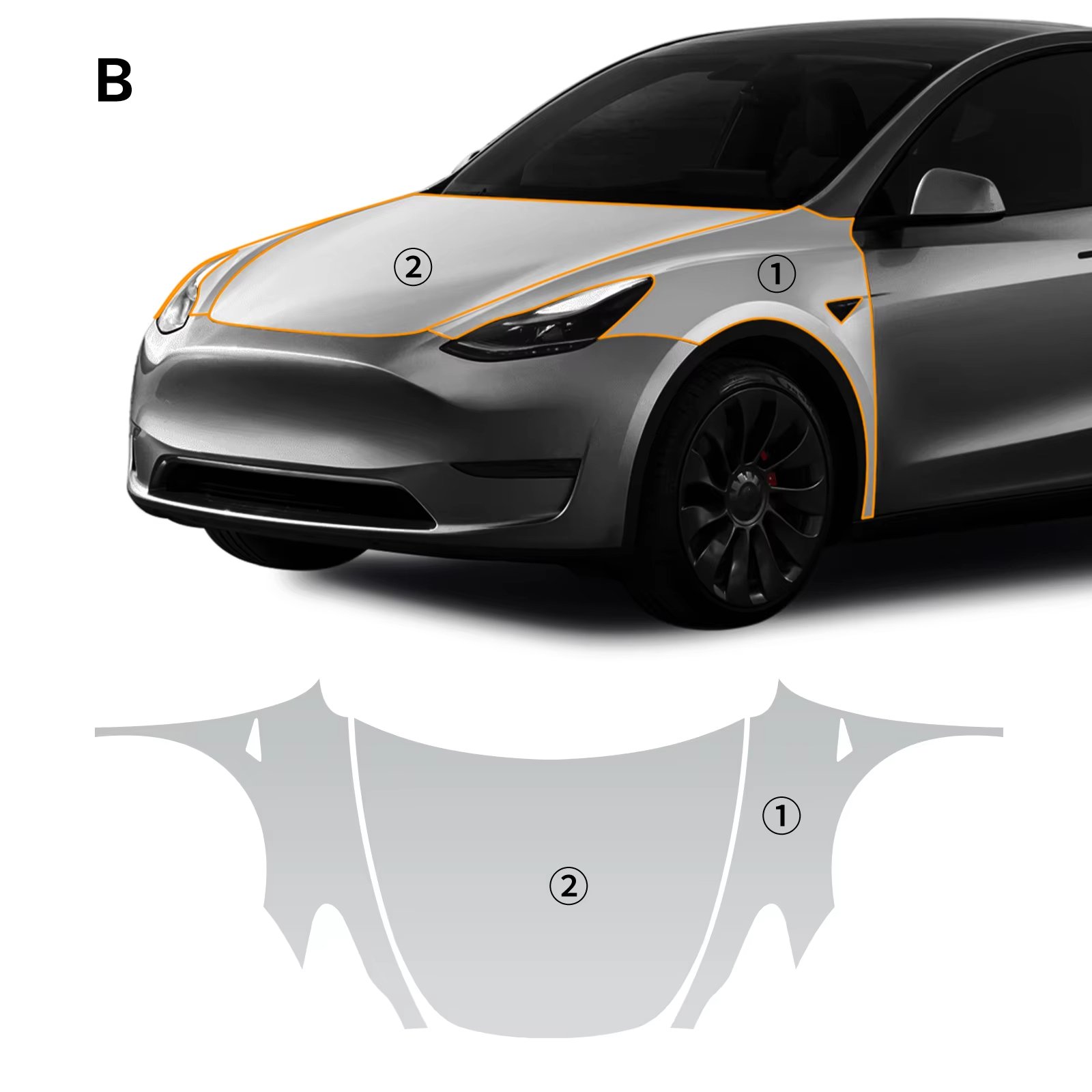 For Tesla Model Y 2020-2024 TPU PPF pre-cut car film for various parts anti-scratch anti-yellowing transparent protective film