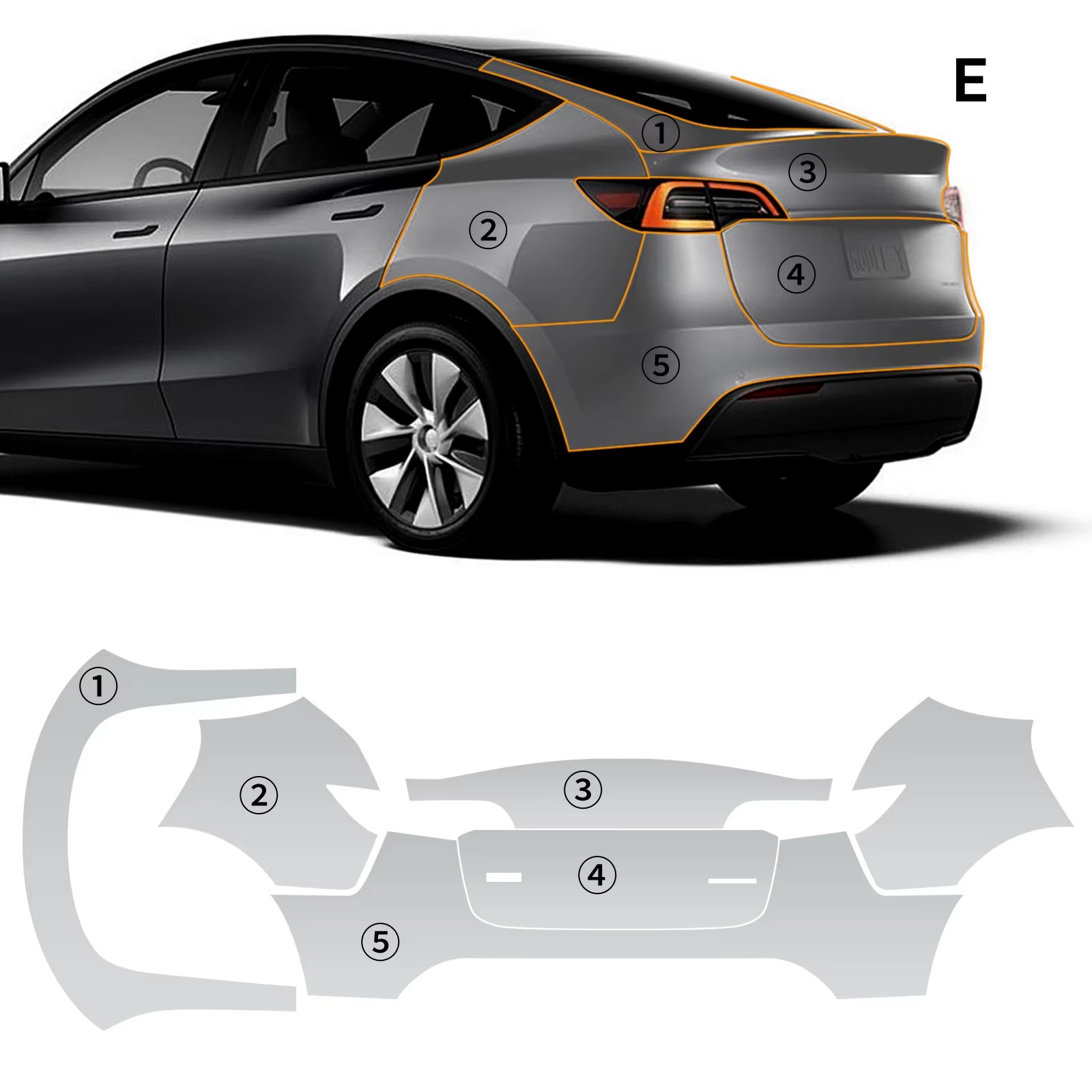 For Tesla Model Y 2020-2024 TPU PPF pre-cut car film for various parts anti-scratch anti-yellowing transparent protective film