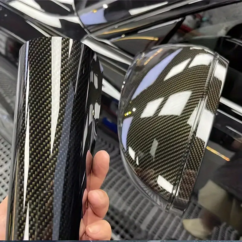 Carlise1.52 * 17m glossy pet backing silver and gold simulation carbon fiber car protective film car vinyl packaging car film