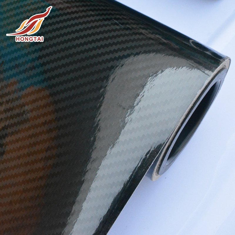Glossy 5D Carbon fiber car wrap vinyl price with air channel for car body decoration