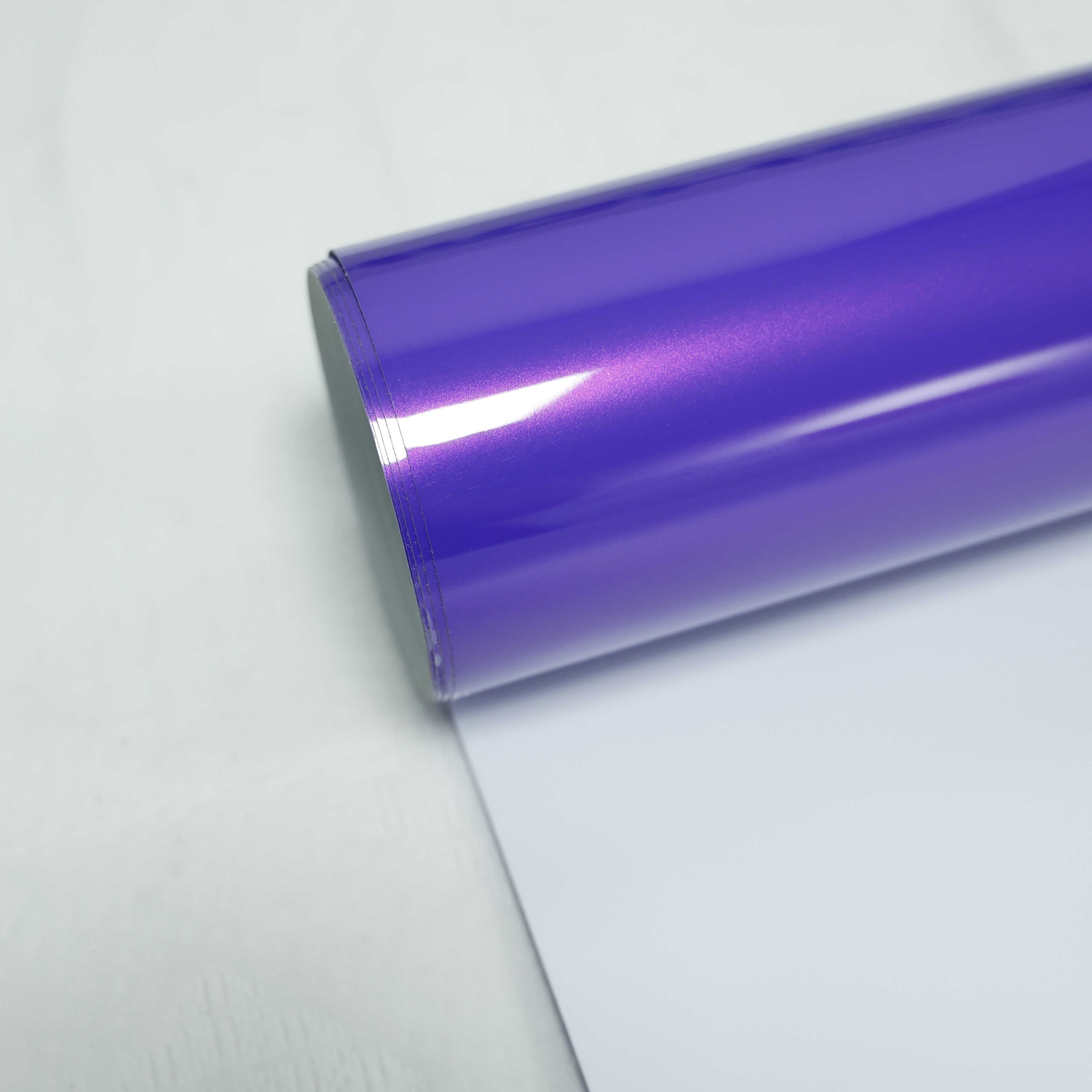 Self-healing High Gloss HIGHCOOL 6.5mil PVC Car Wrap Film Glossy Explosion Purple fiber silver Full Tint Color Changing Car Film