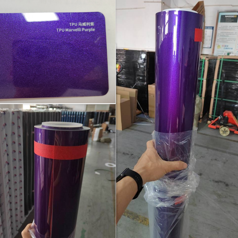 NASIDO TPU color PPF Venetian purple anti-scratch self healing 5*50FT for car body OEM new wrap film