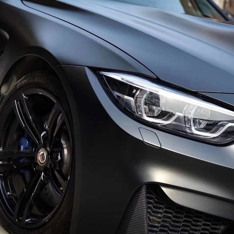 TSAUTOP 1.52X18m Matte Ceramic Black Car Stickers Wrapping Film Car Wraps