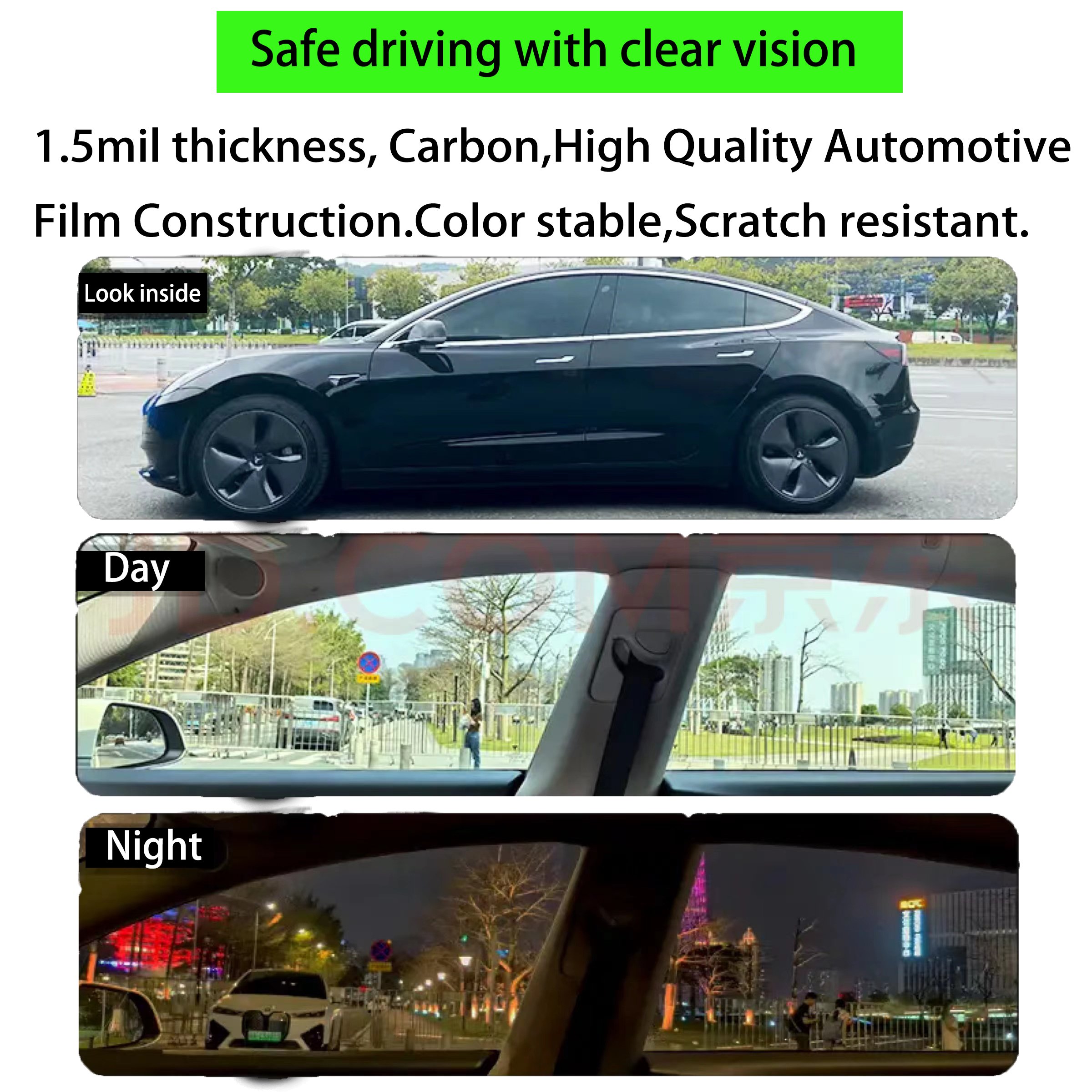 3M Nano Ceramic 2% 5% 15% 35% 50%Car Tint 30*1.52 meters Professional Window Tint Heat UV 99% Cars Adhesive Film