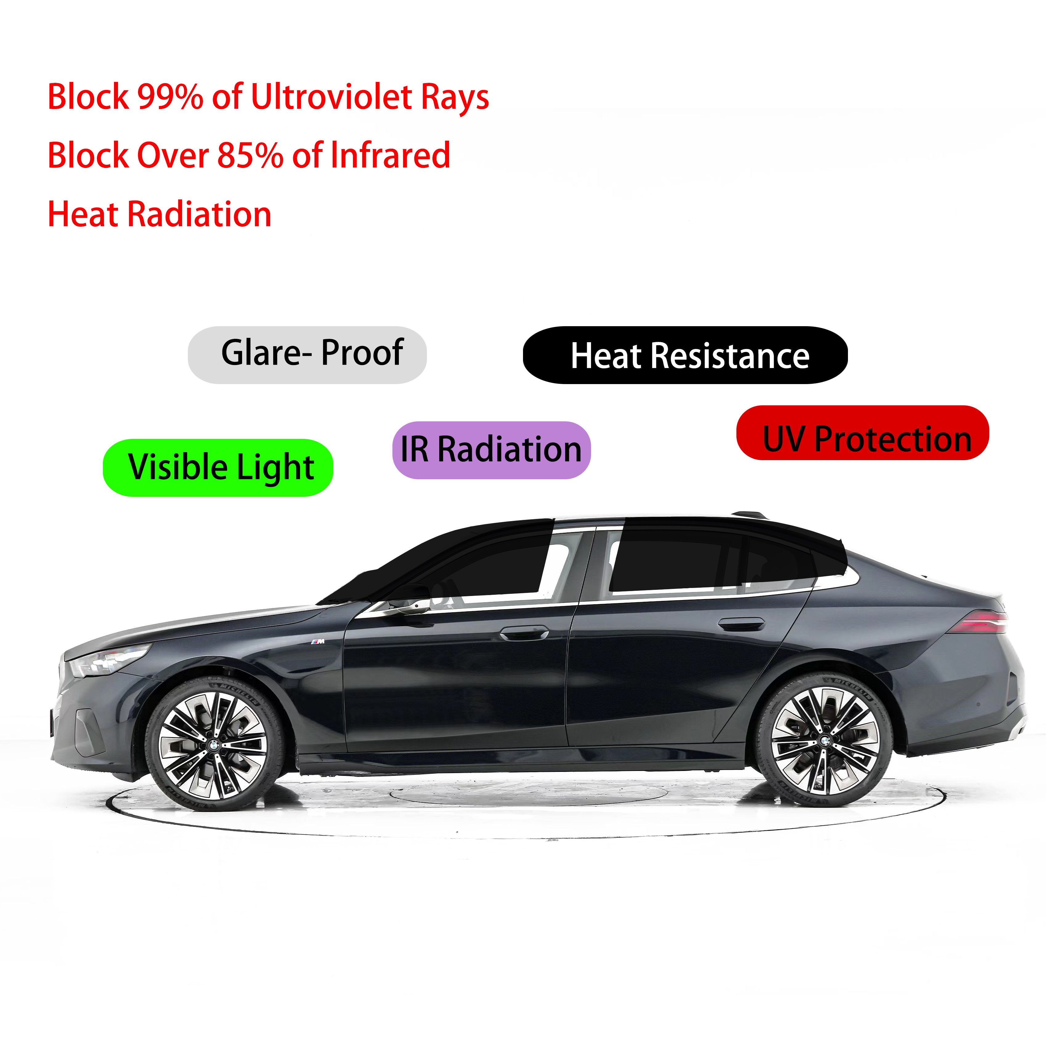 3M Nano Ceramic 2% 5% 15% 35% 50%Car Tint 30*1.52 meters Professional Window Tint Heat UV 99% Cars Adhesive Film