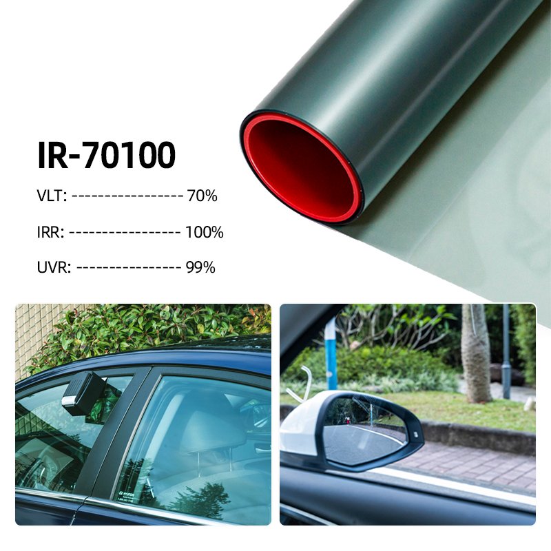 Window Tint Film High Heat Rejection 70% VLT Anti Scratch Solar Car Nano Ceramic Black PET UV Protection Window in The Car 110