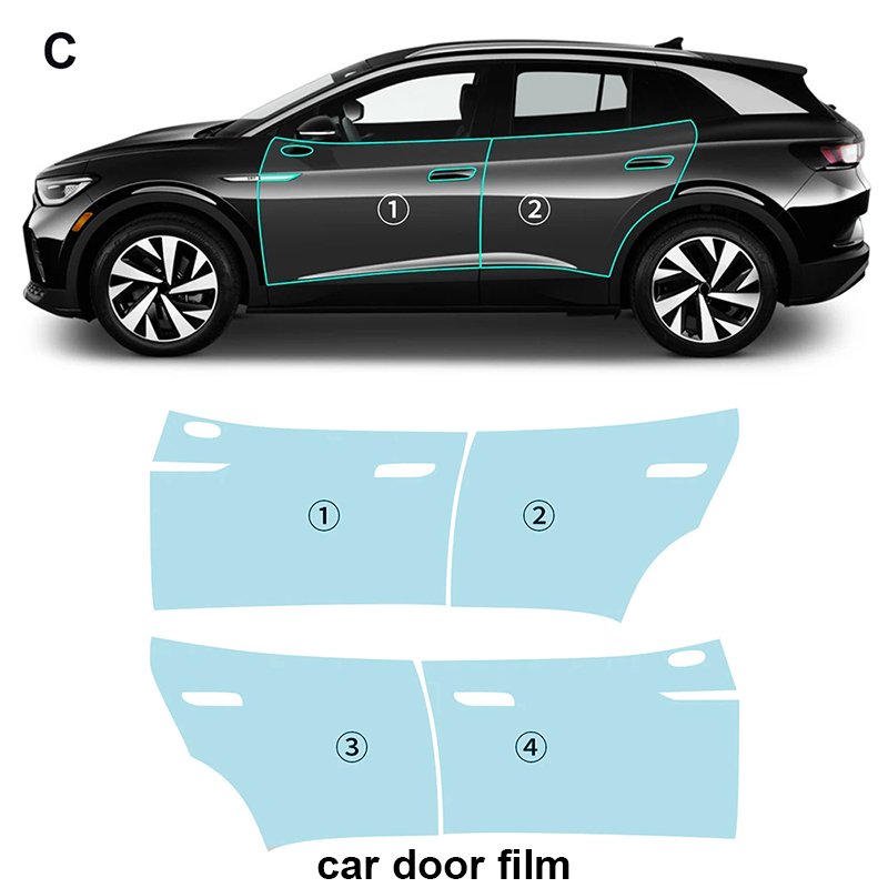 For Tesla Volkswagen ID.4 VW each part of TPU PPF pre-cut car film anti-scratch self-repairing transparent film