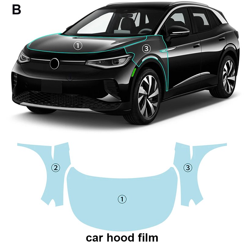 For Tesla Volkswagen ID.4 VW each part of TPU PPF pre-cut car film anti-scratch self-repairing transparent film