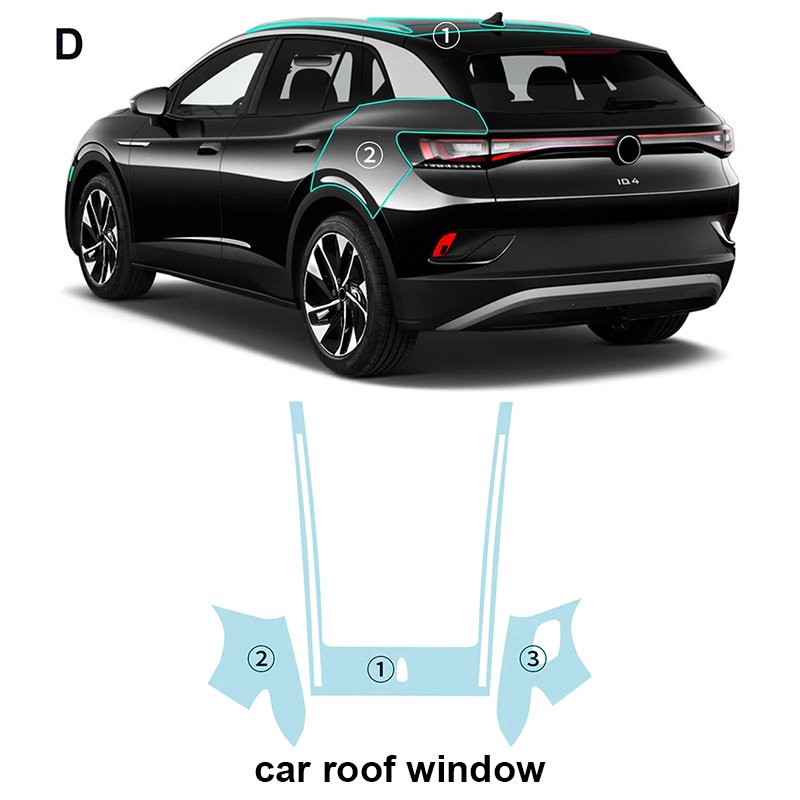 For Tesla Volkswagen ID.4 VW each part of TPU PPF pre-cut car film anti-scratch self-repairing transparent film