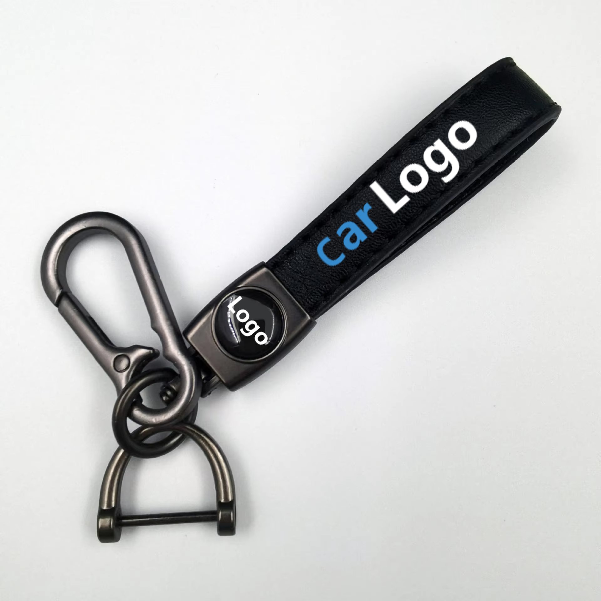 Factory Custom Logo Luxury Pu Leather Car Key Chain Ring Accessories Men Women Auto Logos Keychain