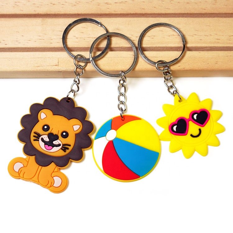 Custom Brand Logo 3D Cute Anime Wristlet Rubber Key Chain Accessories Soft Silicon Silicone Pvc Charm Keychain