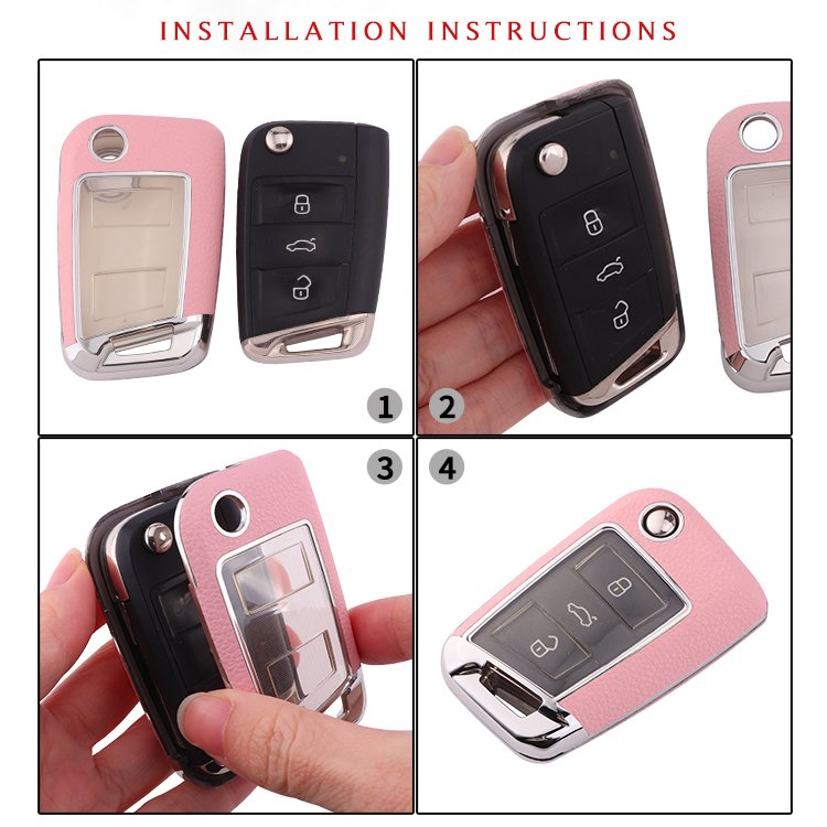 For Volkswagen Key Fob Cover 3 button key shell fit for Volkswagen golf7/Lamando/Superb/teramont/Tiguan L/Touran/LAVIDA PLUS