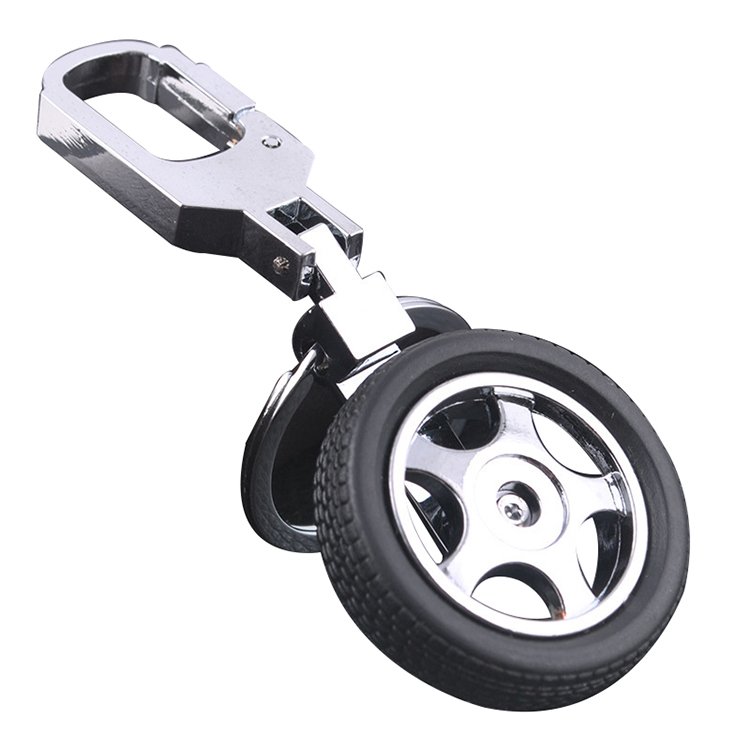 Amerpromo Creative Rubber Keychain Car Wheel Shape Keychain Fashioh Decoration Accessories Wheel Rim Model Keychain