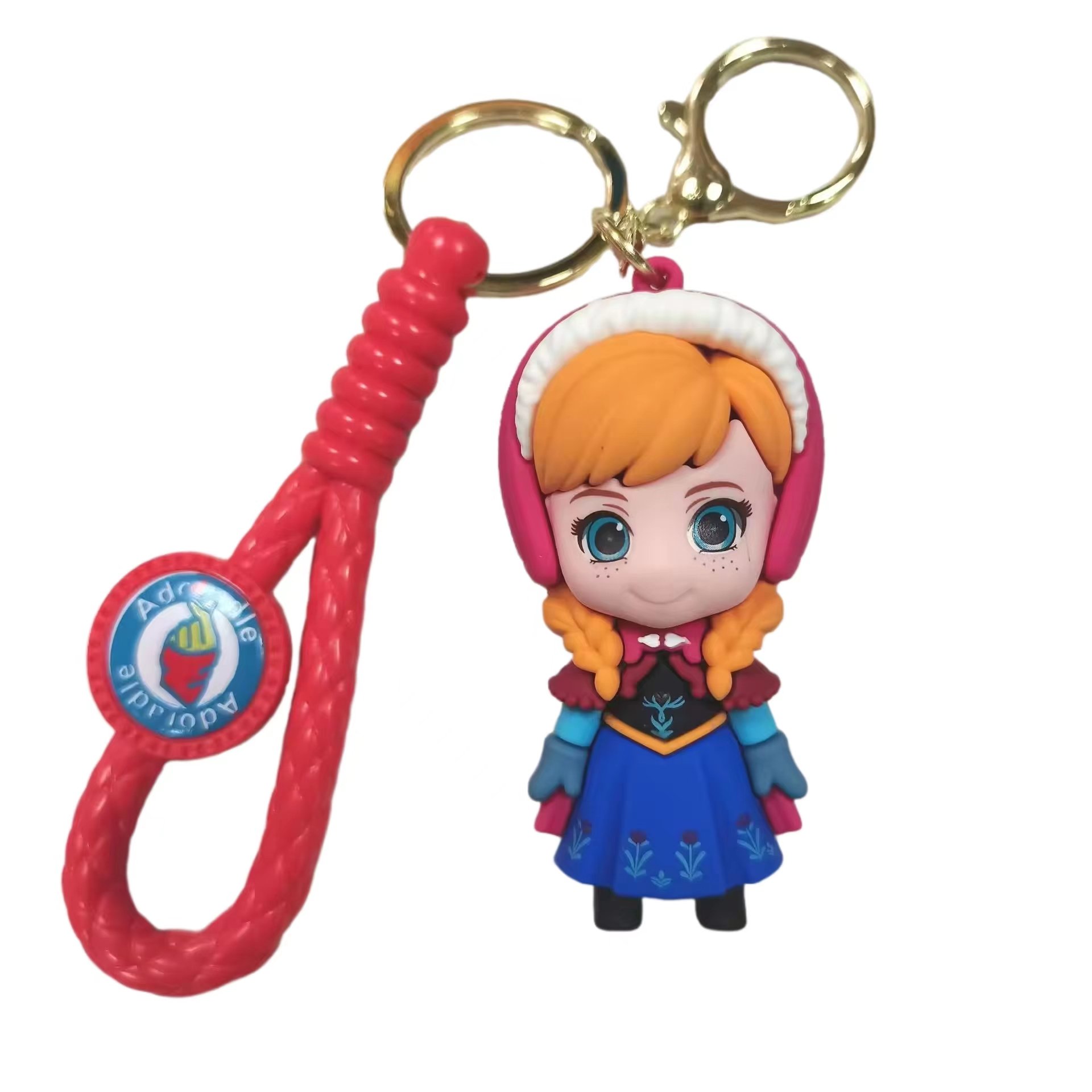 Hot Selling 3D PVC Rubber Creative Cute Key Chain Elsa Animated Car Keyring Bag Accessories Cartoon Keychain