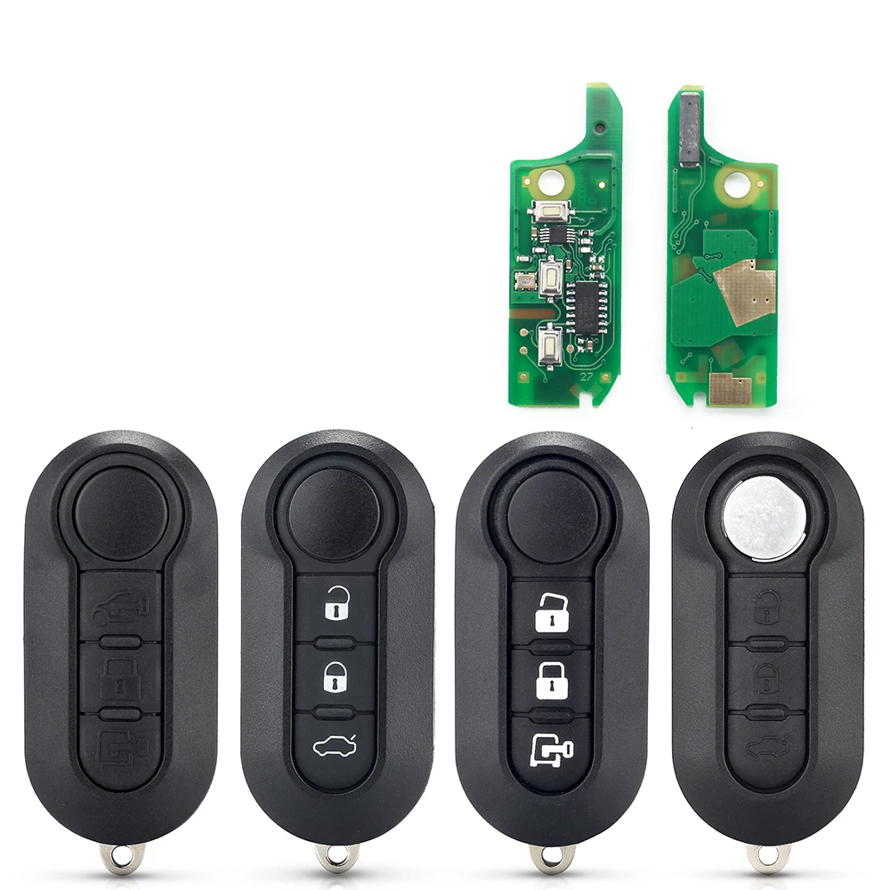 3 button Remote Car Key For Fiat 500 500L Punto Florino Doblo Qubo Punto Evo Grande Punto 433MHz Delphi BSI System