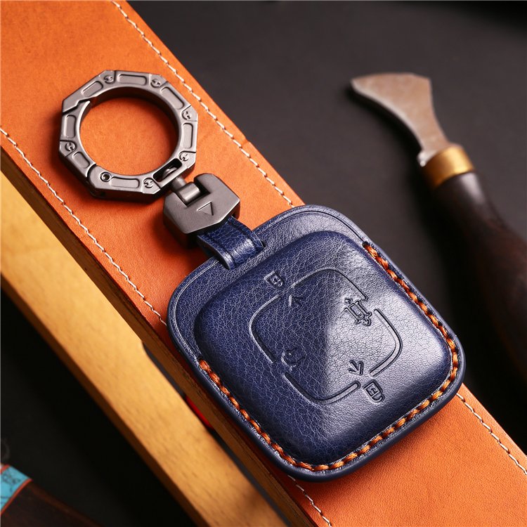 Handmade Genuine Leather Car Key Case Cover for Zeekr Krypton X SUV Hatchback Keychain Accessories