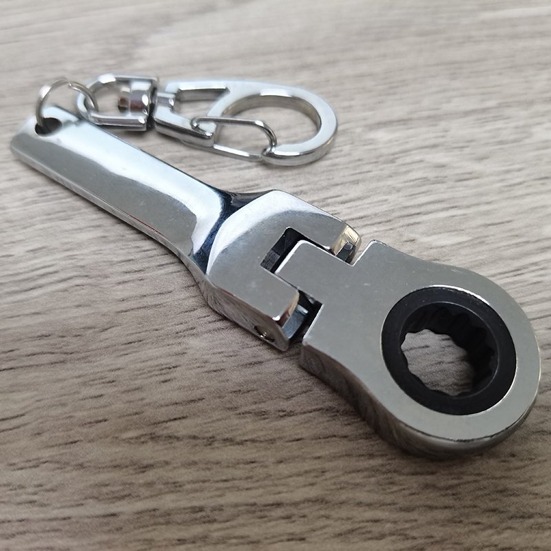 High Quality 10mm Flexible Ratchet Wrench Keychain Laser Logo