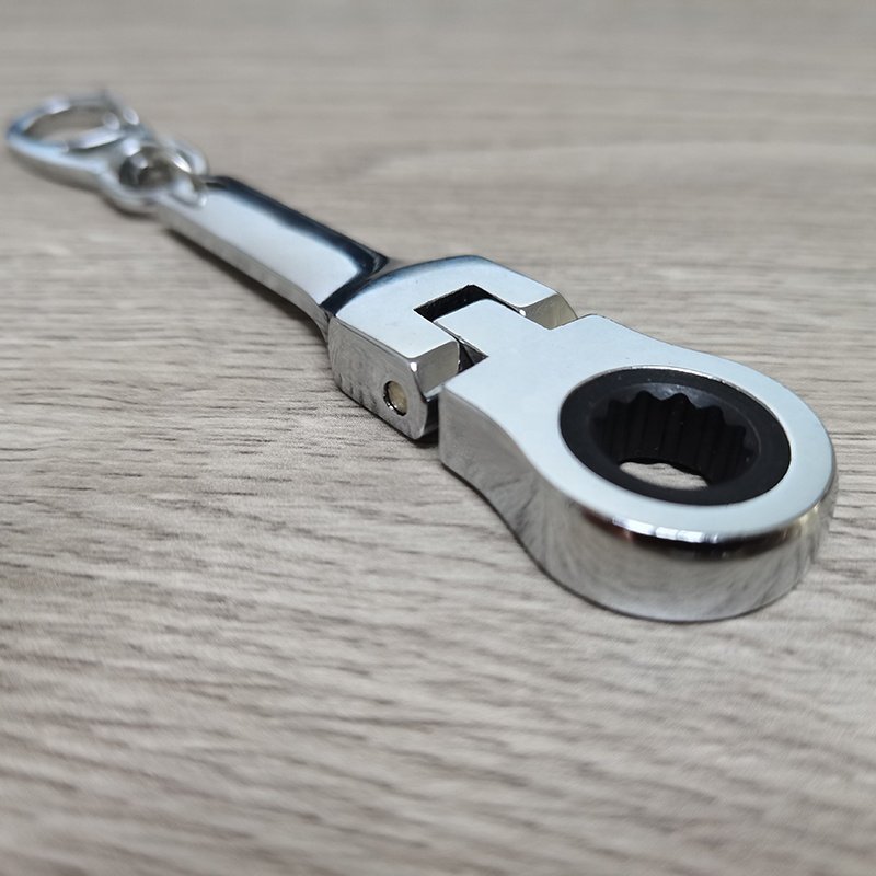 High Quality 10mm Flexible Ratchet Wrench Keychain Laser Logo