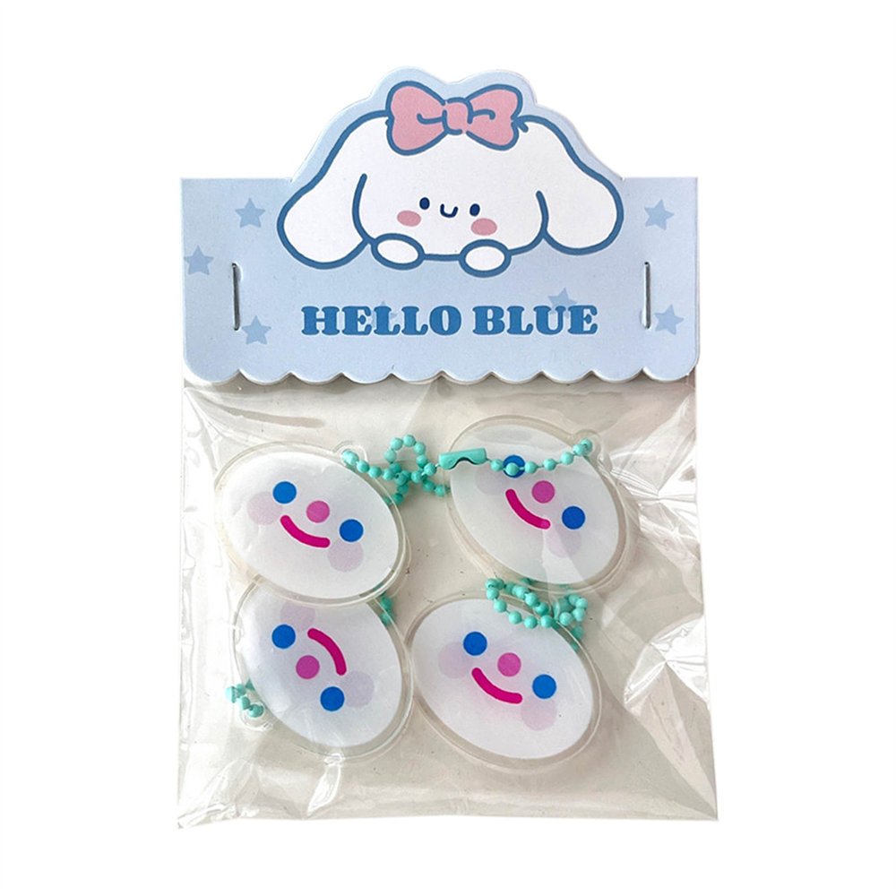 Lilangda Cute Transparent Acrylic Girl's Heart Anime Key Ring Puppy Pendant Student Bag Versatile Small Pendant Accessory