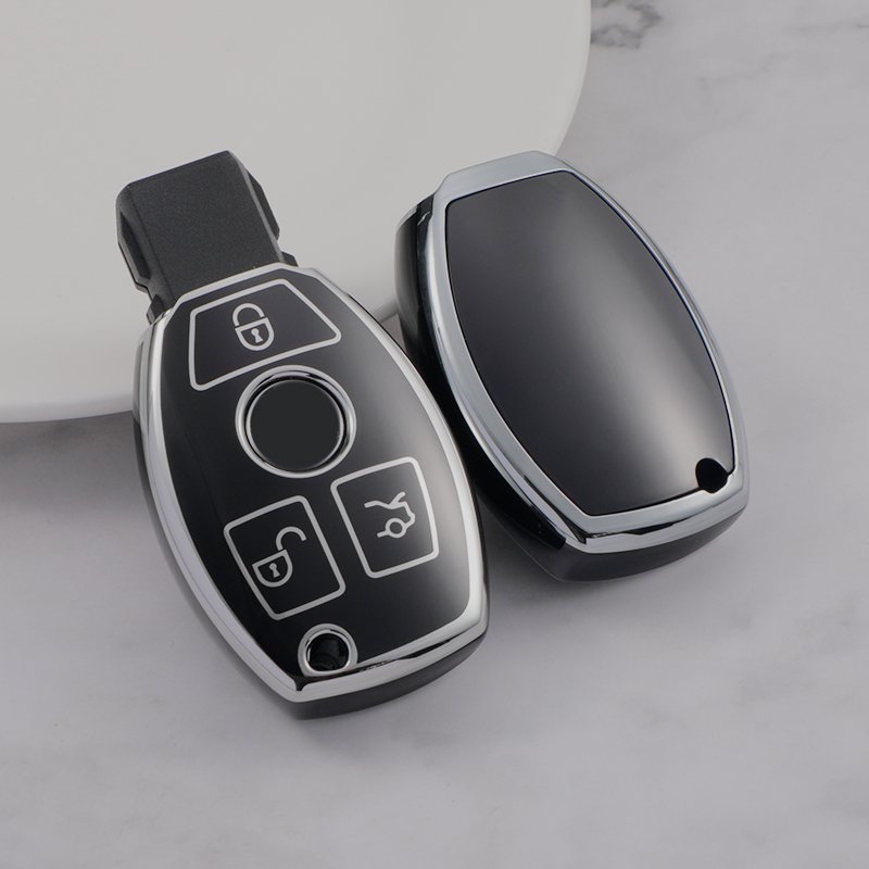 Key Fob Cover for Mercedes Benz Accessories C E G M S CLS CLK Class Glitter Car Key Shell Case Protector Cute TPU Key Covers