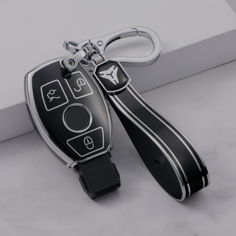 Key Fob Cover for Mercedes Benz Accessories C E G M S CLS CLK Class Glitter Car Key Shell Case Protector Cute TPU Key Covers