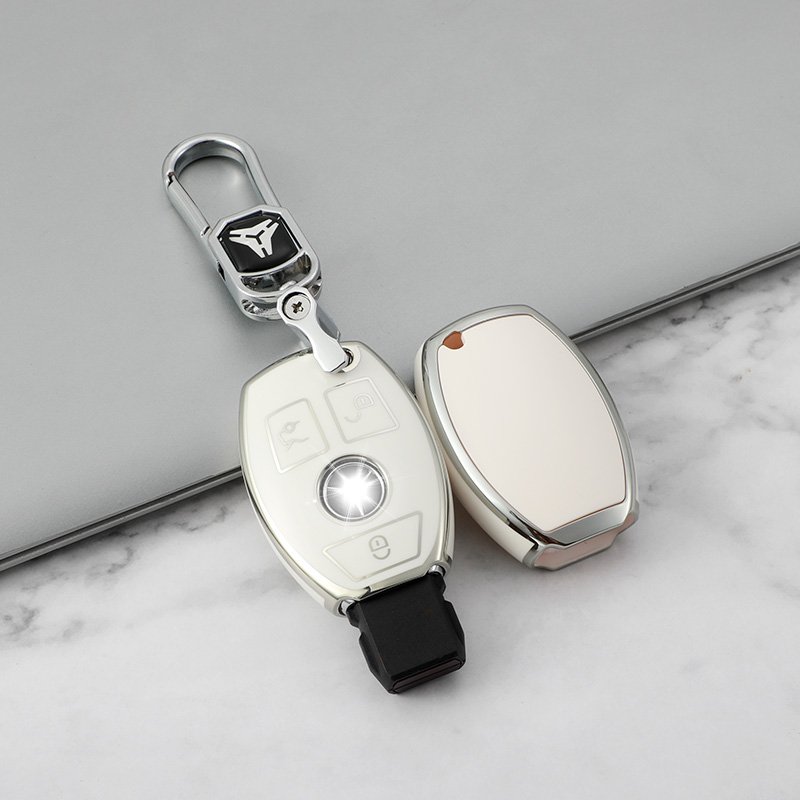 Key Fob Cover for Mercedes Benz Accessories C E G M S CLS CLK Class Glitter Car Key Shell Case Protector Cute TPU Key Covers