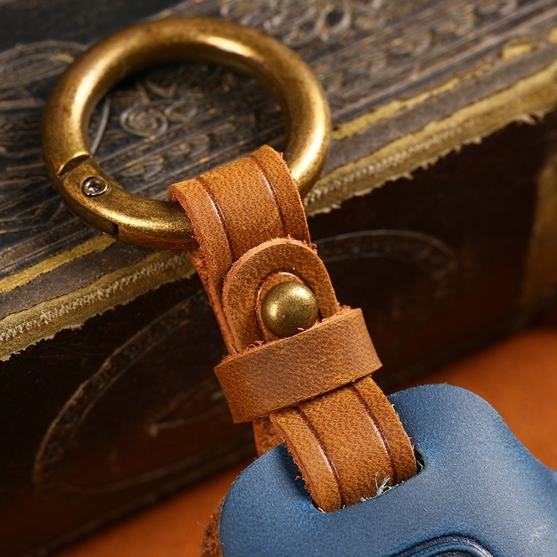 Hand Sewing Genuine Leather Car Key Case Cover for Hyundai 4/5 Buttons Leather Key Cover With Key Ring