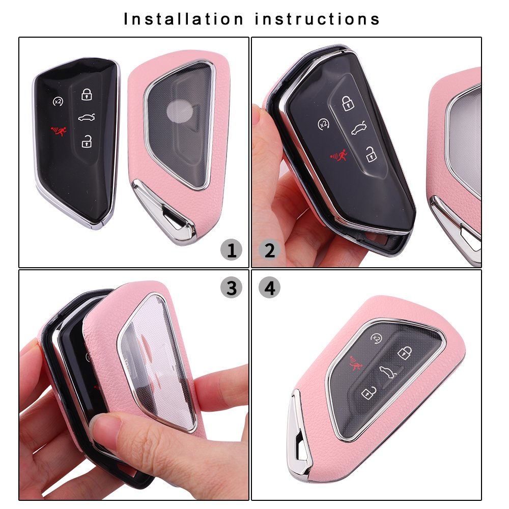 For Volkswagen leather Key Fob Cover 3 button key shell fit for ID.3/ID.4X/ID.6X/ID.4/CROZZ/talagon/Golf 8/Teramont key cover