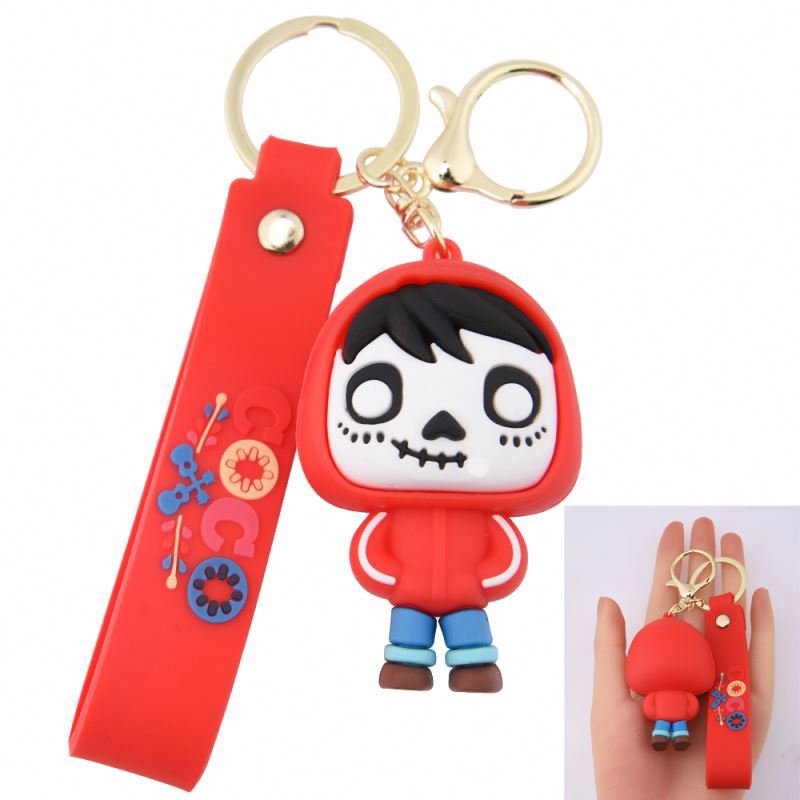 Wholesale cheap key chain fashion accessories custom 3D anime figure doll soft pvc keychains for car