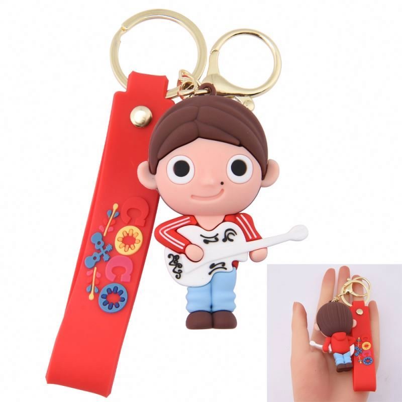 Wholesale cheap key chain fashion accessories custom 3D anime figure doll soft pvc keychains for car