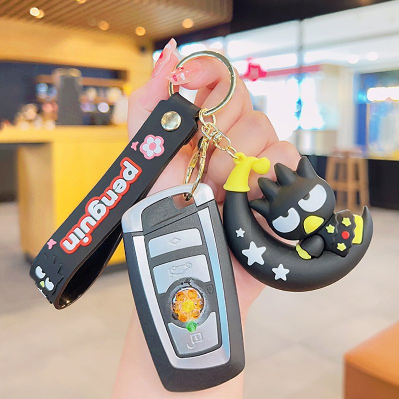 Car Key Accessories Lovely Cartoon Kuromi Kitty Keychain 3D Doll Moon Melody Design Promotional Gifts Key Chain Custom Keychains
