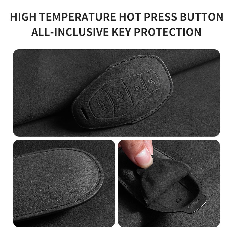 Customizable 3D Suede Fashion Soft Car Key Cover Multi-Color Multi-Style for Red Flag Car Car Key Accessories