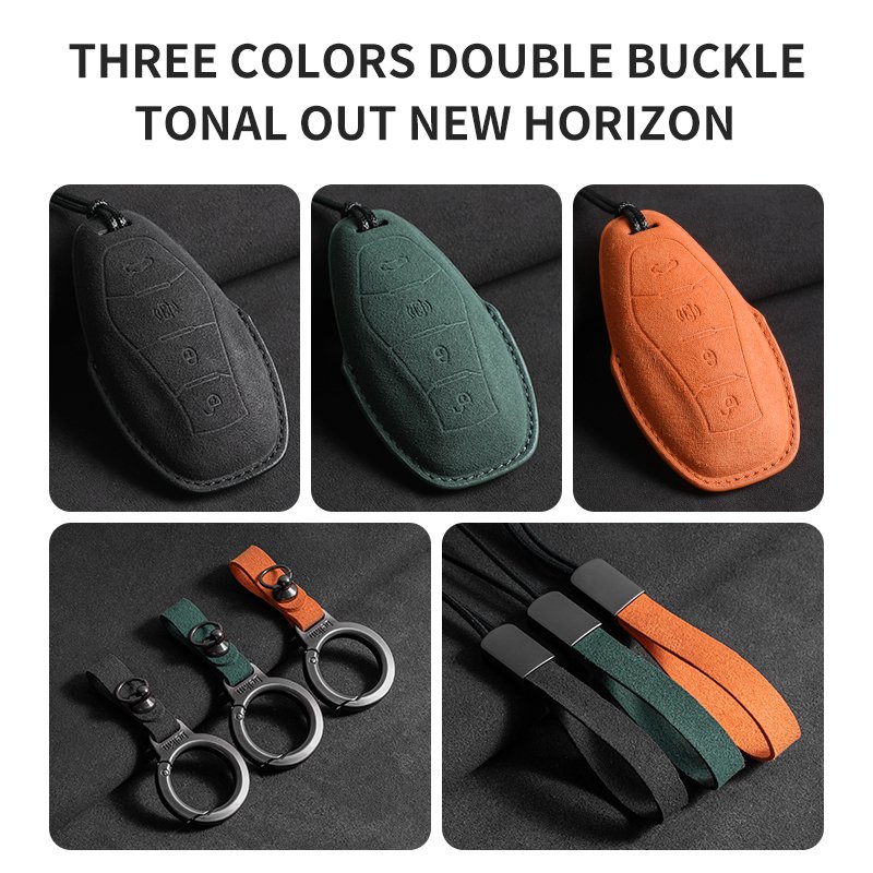 Customizable 3D Suede Fashion Soft Car Key Cover Multi-Color Multi-Style for Red Flag Car Car Key Accessories