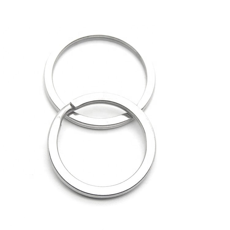 Wholesale customization Key Holder Split Rings Keychain Accessories custom metal Flat key ring metal car key ring For Keychain