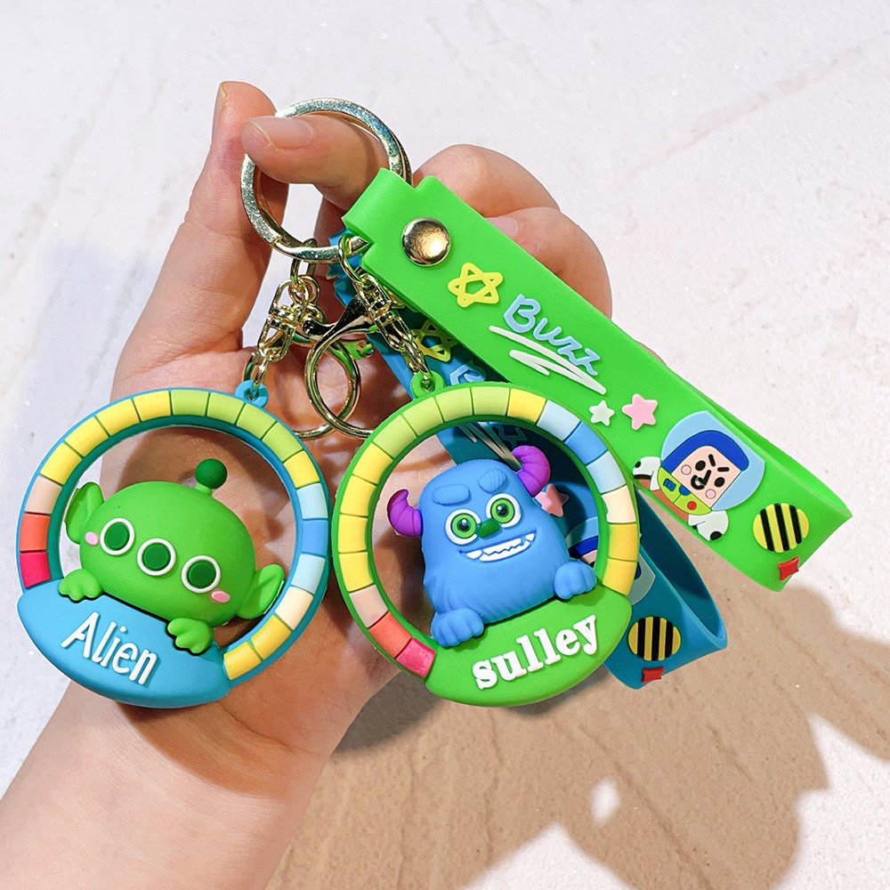 3D PVC Anime keychain Kawaii cartoon rubber Toy Story Buzz Light year Woody Key Chain silicon car Bag Pendant Keyring Key Chain
