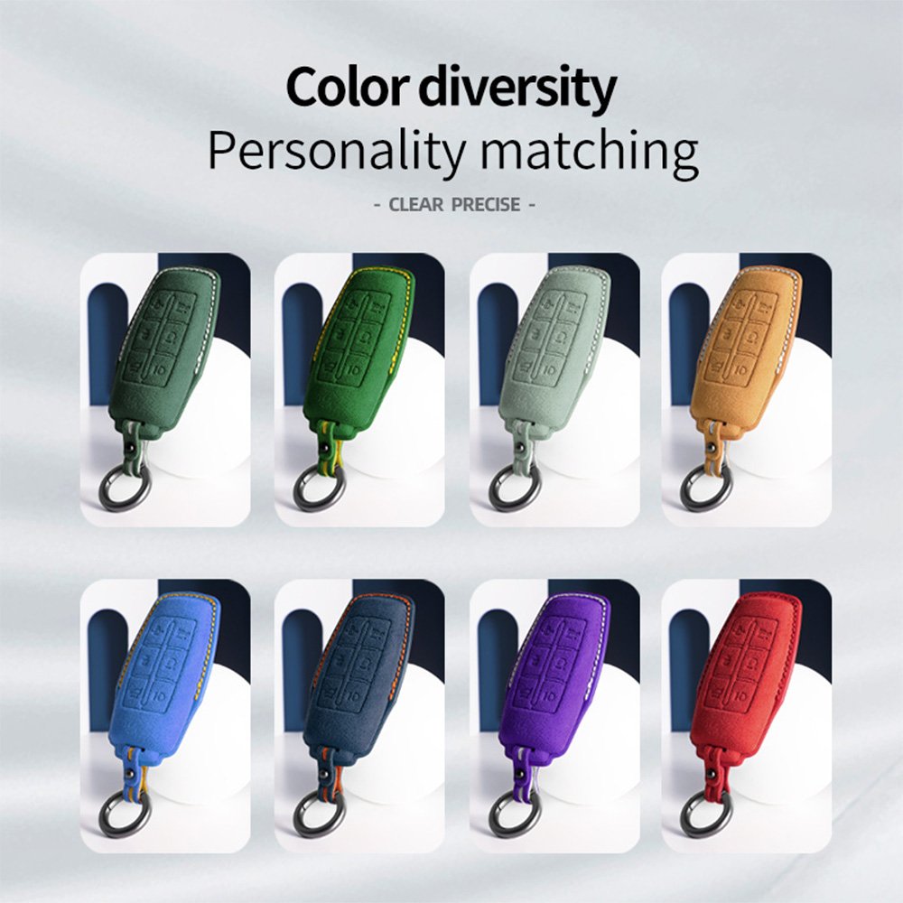 Auto Key Cover Case Bag Protector For Genesis Car Accessories D Alcantara 1.2mm Thickness