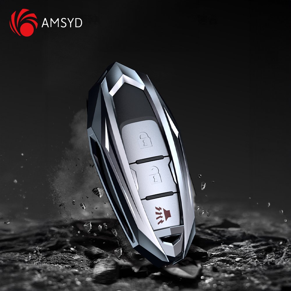 AMS Car Key Cover Case Shell Bag Protector For Sylphy Nissan Teana X-Trailcar Tiida Car Styling Accessories Zinc Alloy