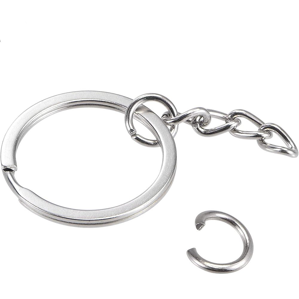 DIY Keychain Parts Iron Nickel Plated Flat Ring Key Chain Spilt Keychain