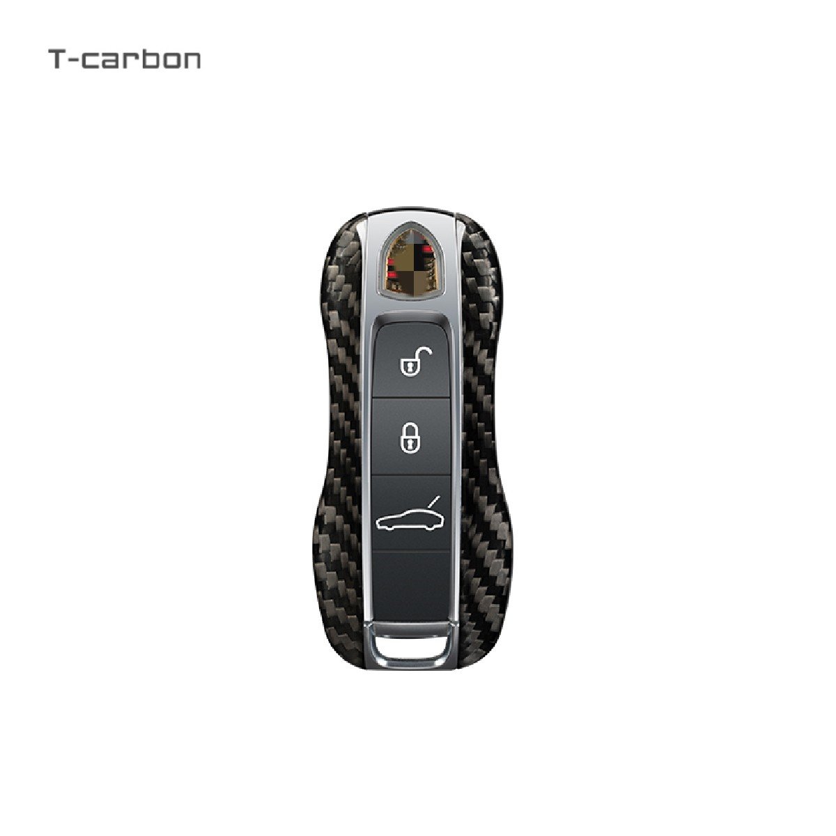 Carbon Fiber Car Smart Key Case For Porsche Panamera Cayenne Macan Boxste Car Key Cover Interior Accessories Car Key Case