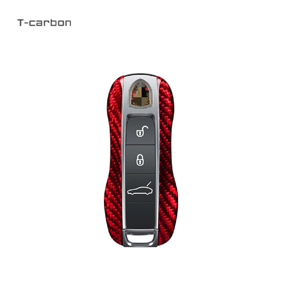 Carbon Fiber Car Smart Key Case For Porsche Panamera Cayenne Macan Boxste Car Key Cover Interior Accessories Car Key Case