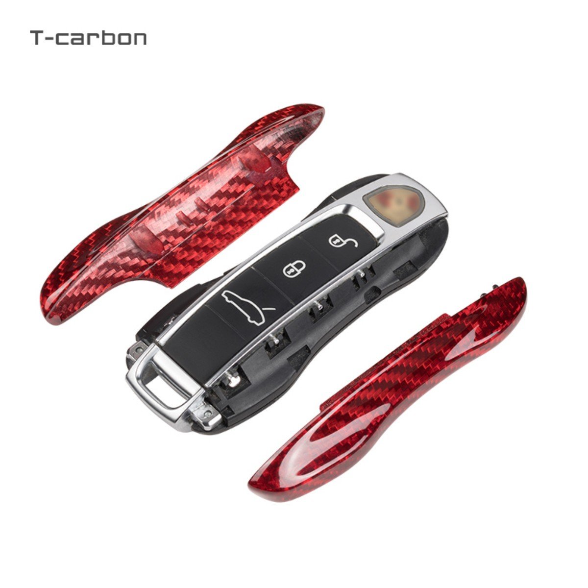Carbon Fiber Car Smart Key Case For Porsche Panamera Cayenne Macan Boxste Car Key Cover Interior Accessories Car Key Case