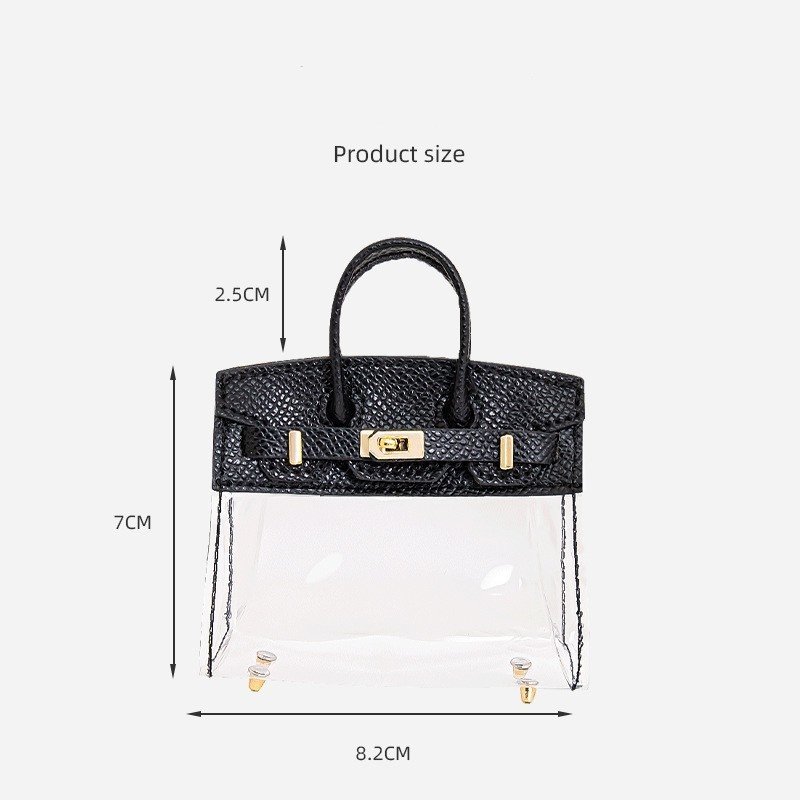 MiNi Leather Transparent Keychain Hanging Accessories Car Key Chain Ornaments