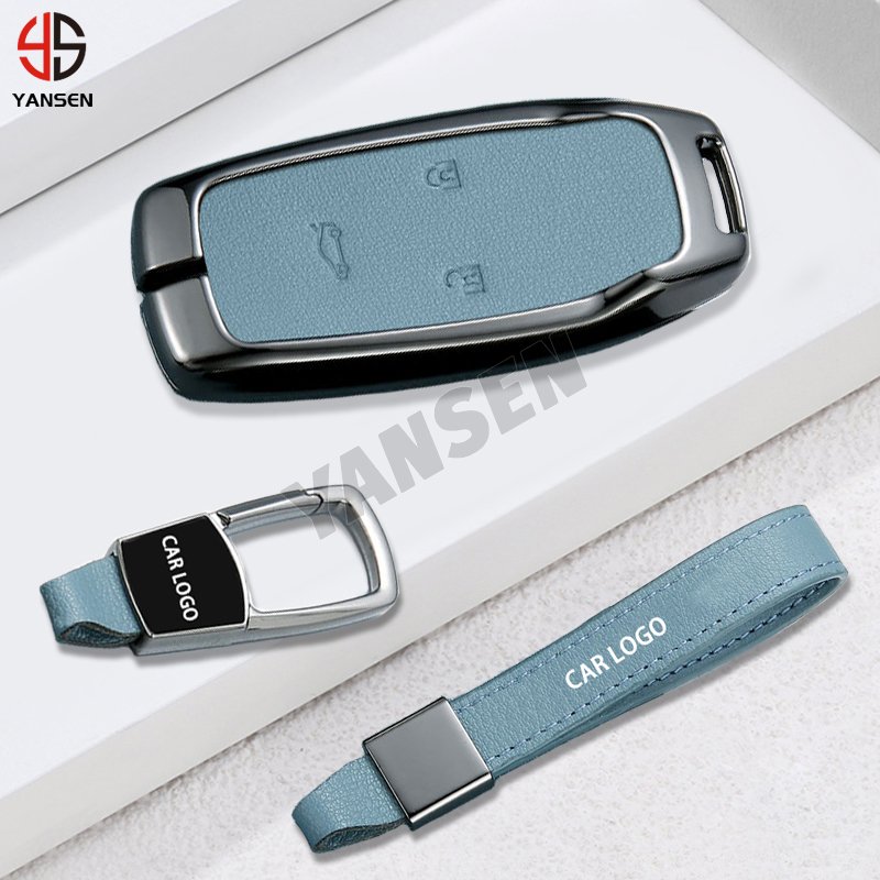 Leather Key Cover Fob Case Shell for Changan Eurocos Cos1 Degree Auto Key Fob Shell Car Styling Keychain Accessory