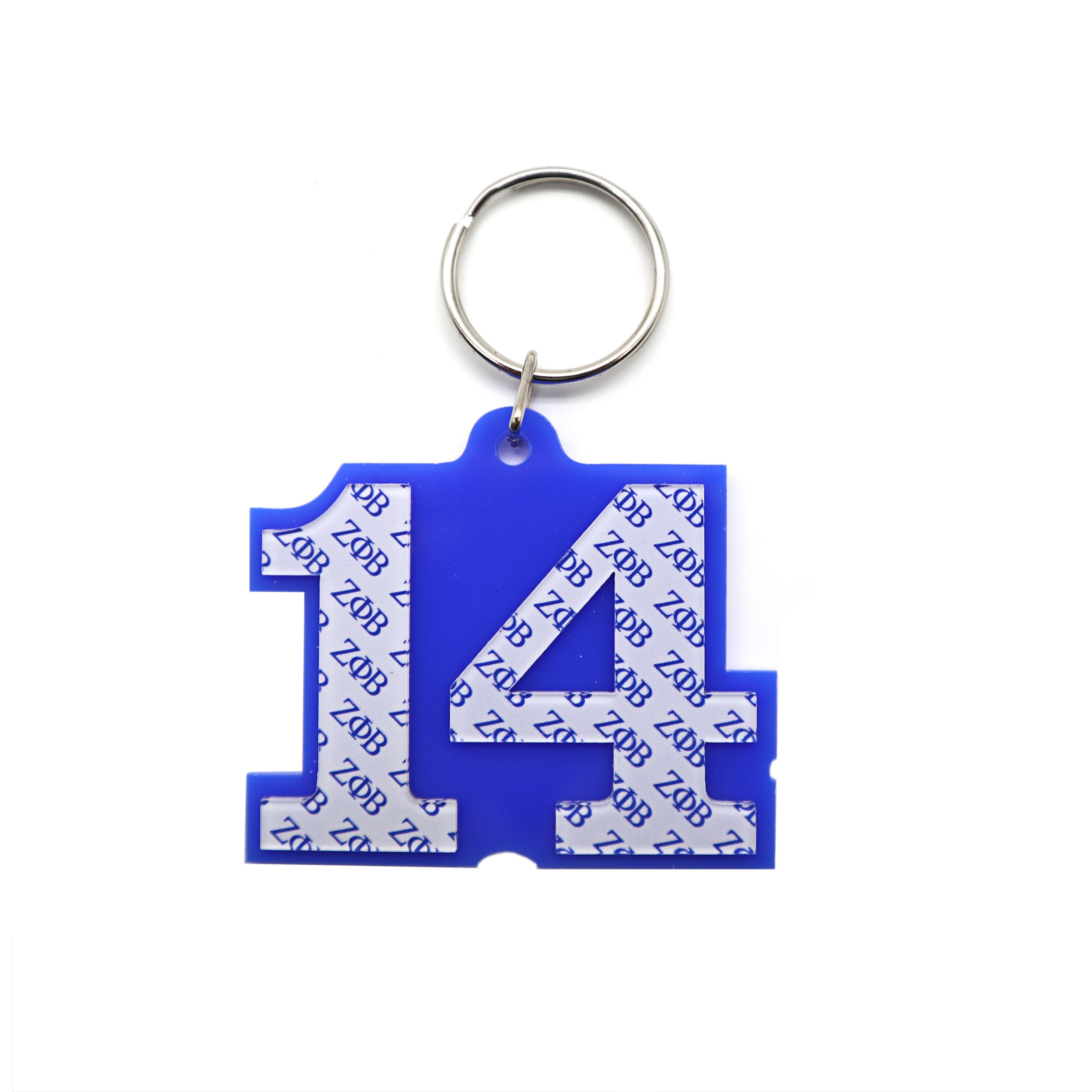 Cute Zeta Phi Beta Sorority Chapters Acrylic Line #13 Number Keychain Greek Letters Plastic Year Keychain Motel Keychain