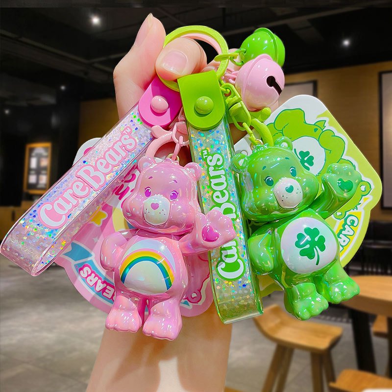 Xinxing Care Bear Keychain Kawaii Anime Kids Toys Cute Backpack Shoulder Bag Decorative Accessories Pendant Doll Car Keychain