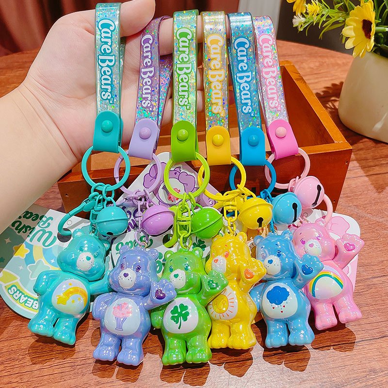 Xinxing Care Bear Keychain Kawaii Anime Kids Toys Cute Backpack Shoulder Bag Decorative Accessories Pendant Doll Car Keychain