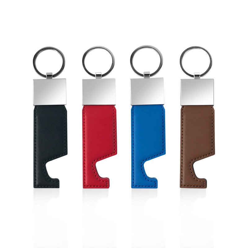 New Design Custom Logo Blank Leather Keychain For Laser Engraving Key Ring Chain Sublimation Pu Leather Phone Holder Keychain