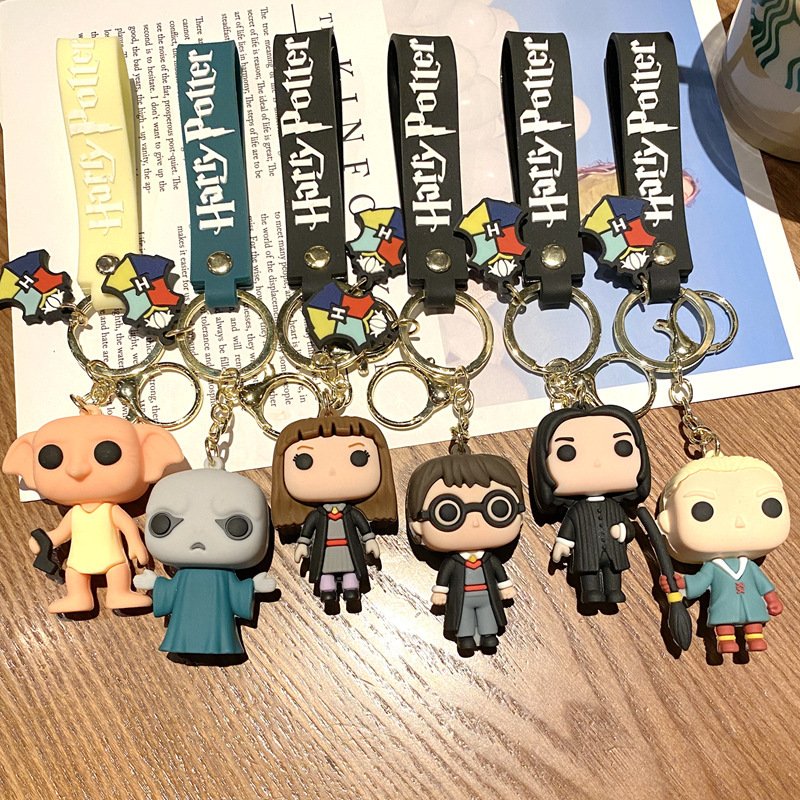3D Harry Cartoon Doll Keychain PVC and Rubber Car Key Pendant Alloy Backpack Accessories Promotional Gift