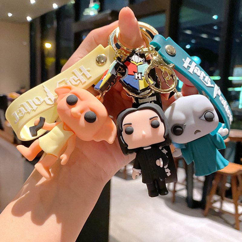 3D Harry Cartoon Doll Keychain PVC and Rubber Car Key Pendant Alloy Backpack Accessories Promotional Gift